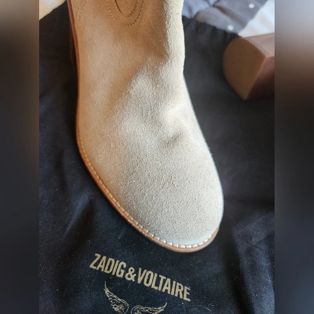 Zadig & Voltaire Lena Suede Ankle Boots Size 7.5